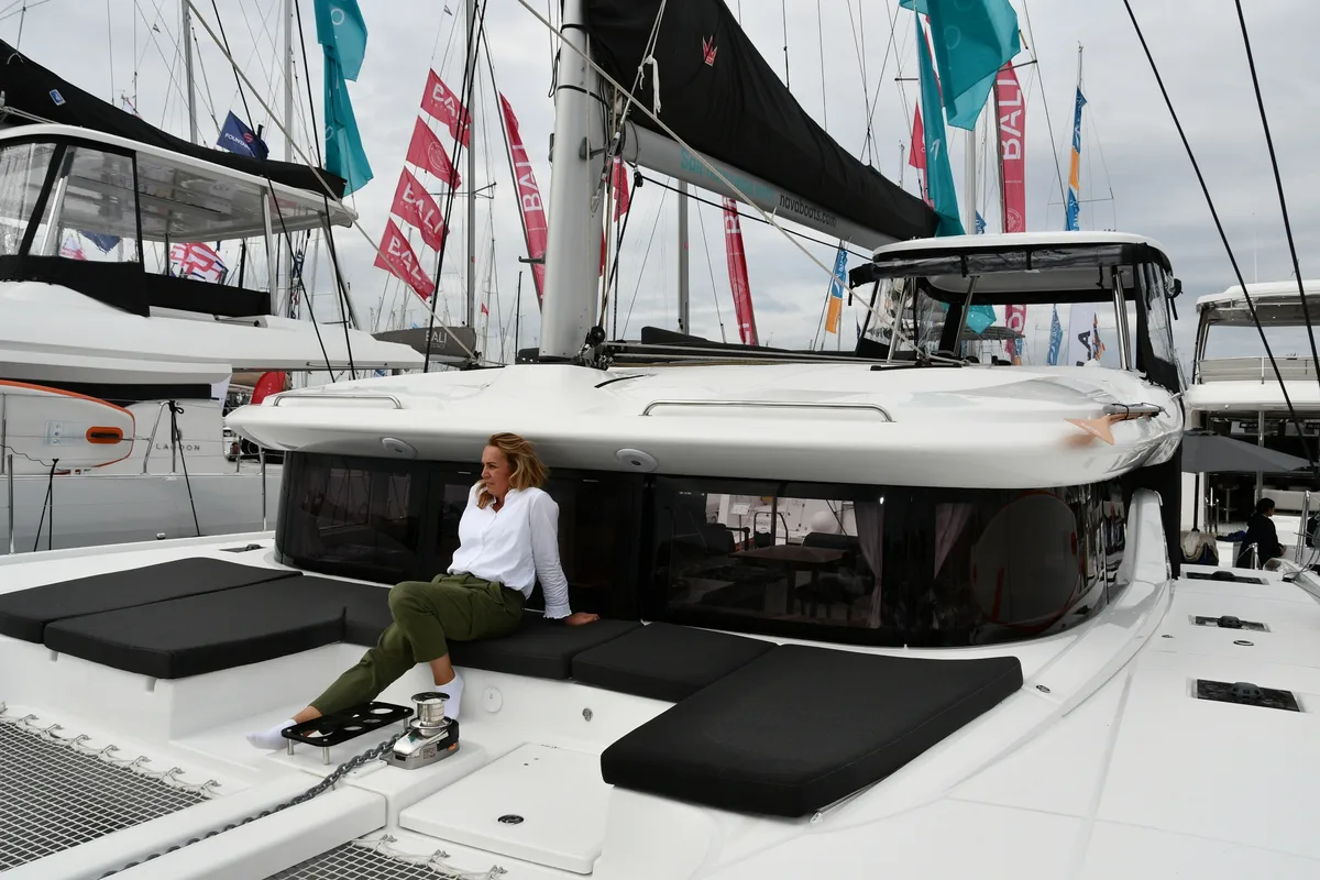 Deck of Lagoon 43, a catamaran at Dubrovnik, Croatia