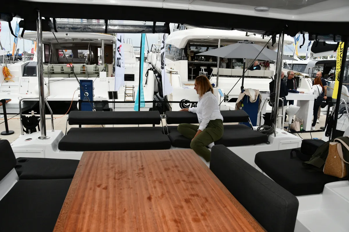 Deck of Lagoon 43, a catamaran at Dubrovnik, Croatia