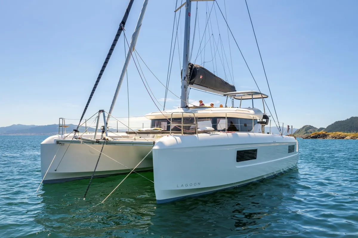 Exterior view of Lagoon 43, a catamaran at Dubrovnik, Croatia