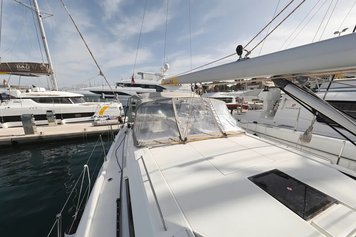 Deck of Air 2, a Beneteau Oceanis 46.1 sailboat at Grad Trogir, Croatia