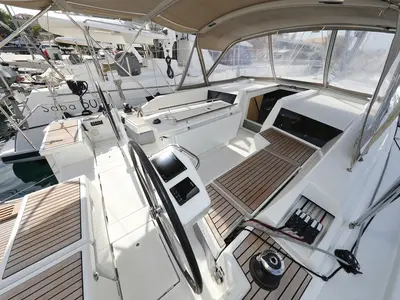 Deck of Air 2, a Beneteau Oceanis 46.1 sailboat at Grad Trogir, Croatia