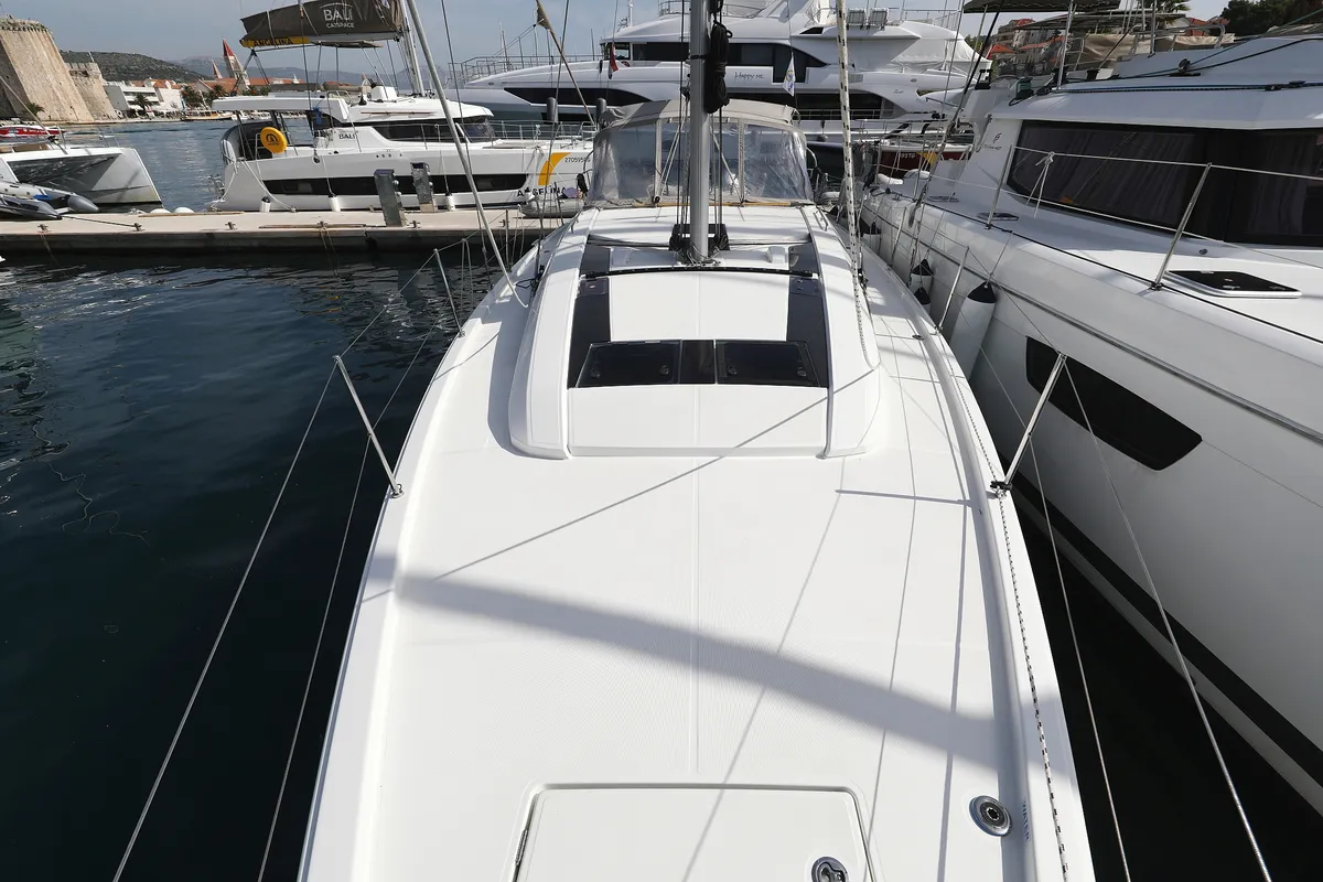 Deck of Air 2, a Beneteau Oceanis 46.1 sailboat at Grad Trogir, Croatia
