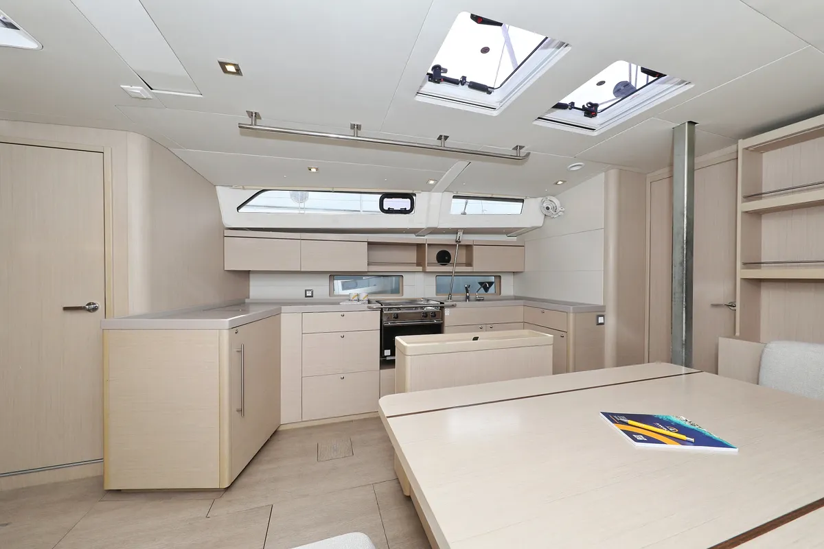 Galley of Air 2, a Beneteau Oceanis 46.1 sailboat at Grad Trogir, Croatia