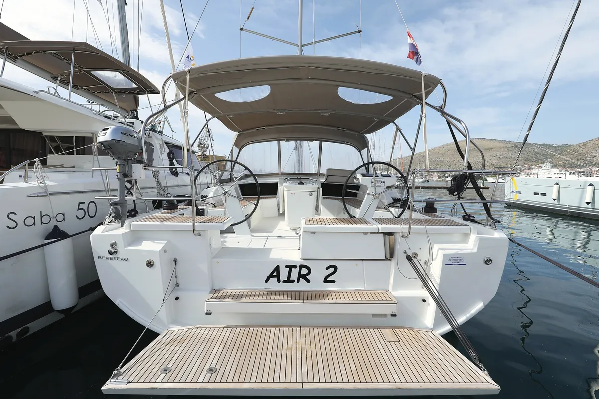 Exterior view of Air 2, a Beneteau Oceanis 46.1 sailboat at Grad Trogir, Croatia