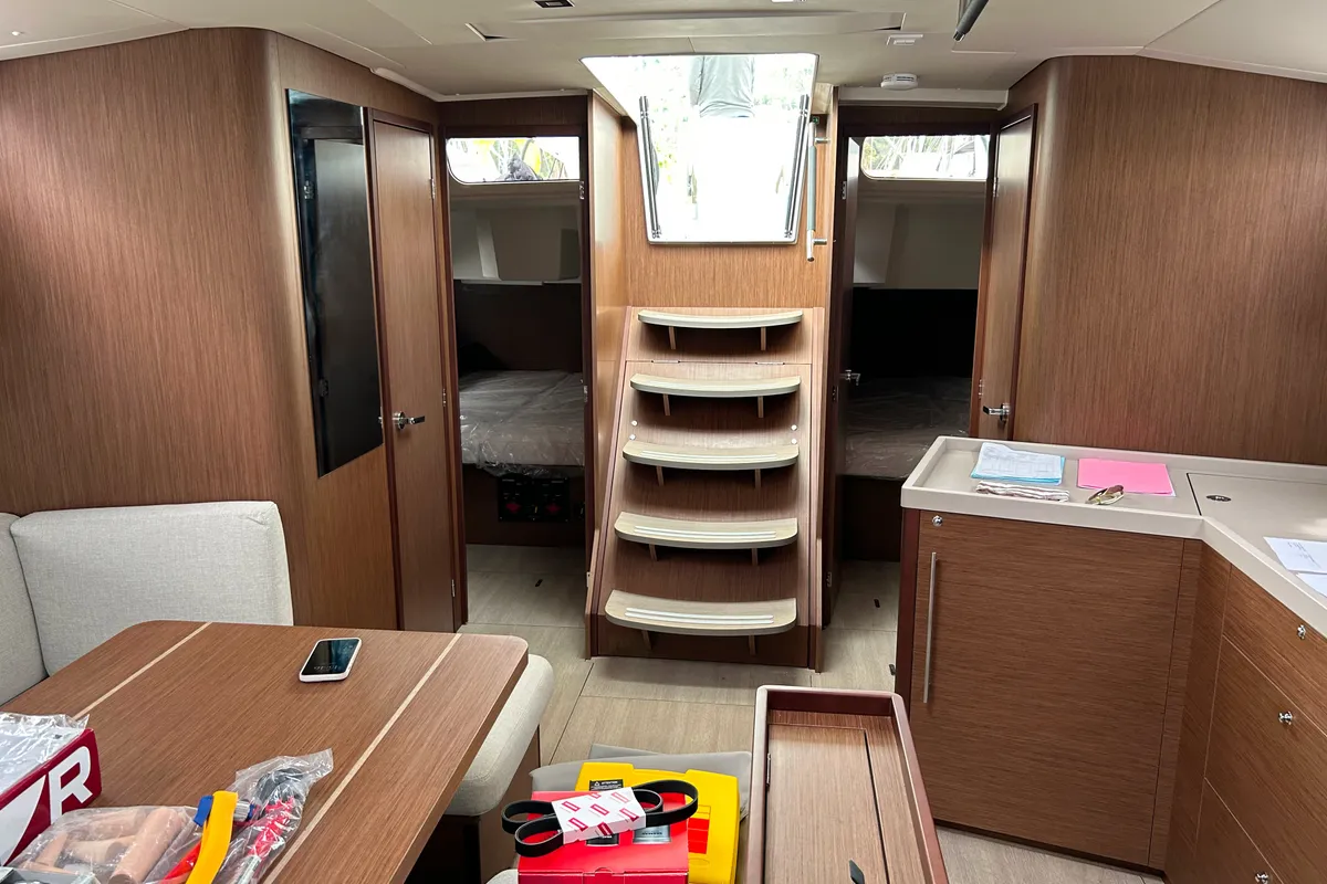 Salon of Bellagio, a Beneteau Oceanis 46.1 sailboat at Fethiye, Turkey