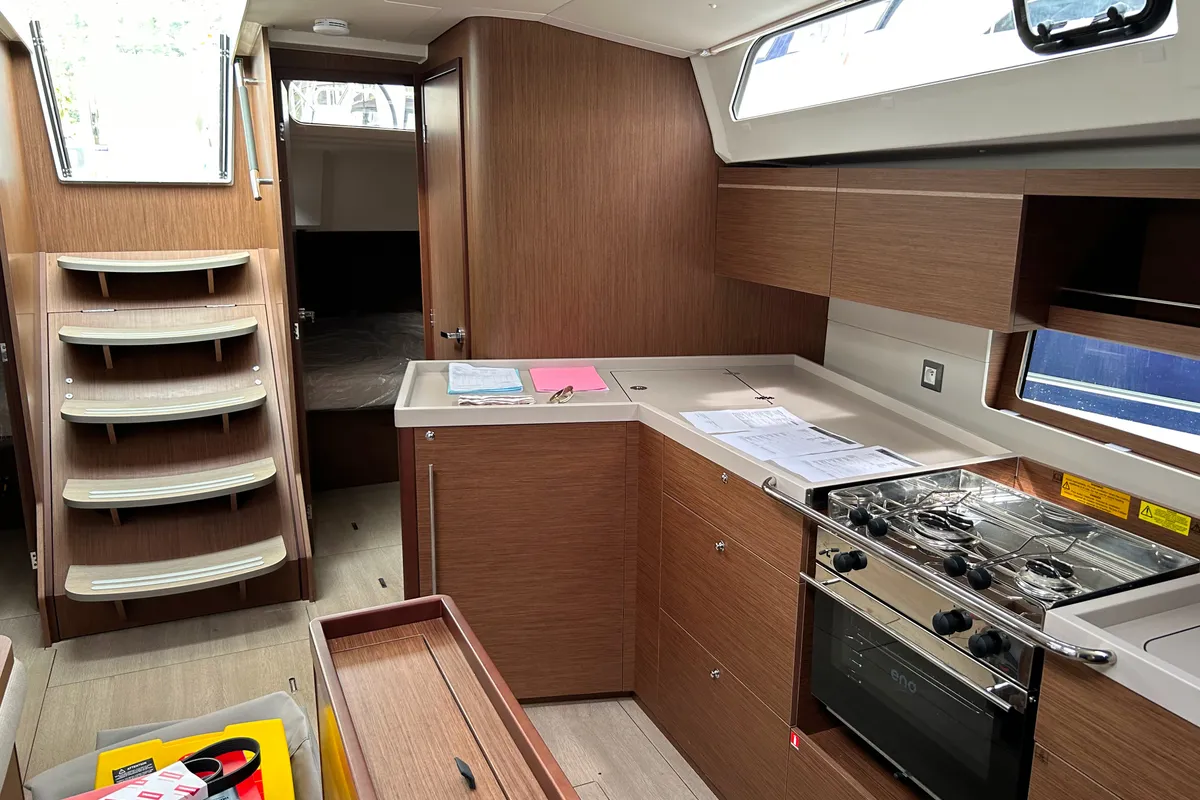 Galley of Bellagio, a Beneteau Oceanis 46.1 sailboat at Fethiye, Turkey