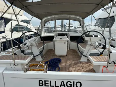 Cockpit of Bellagio, a Beneteau Oceanis 46.1 sailboat at Fethiye, Turkey