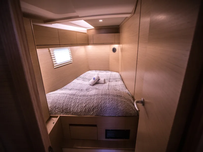 Cabin on Phaedra, a Hanse 508 sailboat at Lavrion, Greece