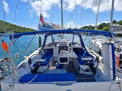 Cockpit of Sunshine Daydream, a Dufour 430 sailboat at Charlotte Amalie, United States
