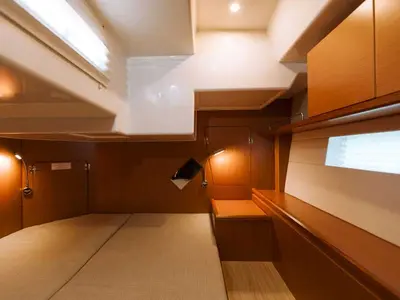 Cabin on Calipso, a Bavaria C50 sailboat at Castellammare del Golfo, Italy