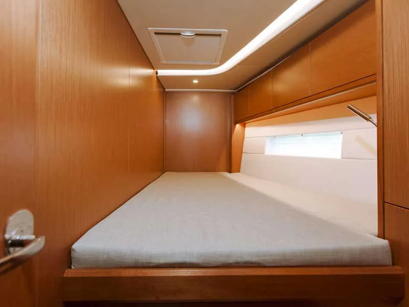 Cabin on Calipso, a Bavaria C50 sailboat at Castellammare del Golfo, Italy