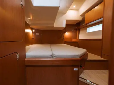 Cabin on Calipso, a Bavaria C50 sailboat at Castellammare del Golfo, Italy