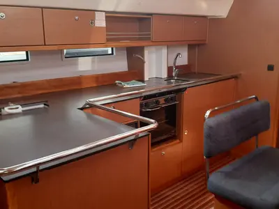 Galley of Paso Doble I, a Bavaria Cruiser 45 sailboat at Grad Trogir, Croatia