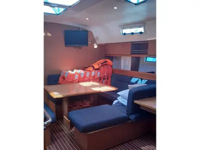 Salon of Paso Doble I, a Bavaria Cruiser 45 sailboat at Grad Trogir, Croatia