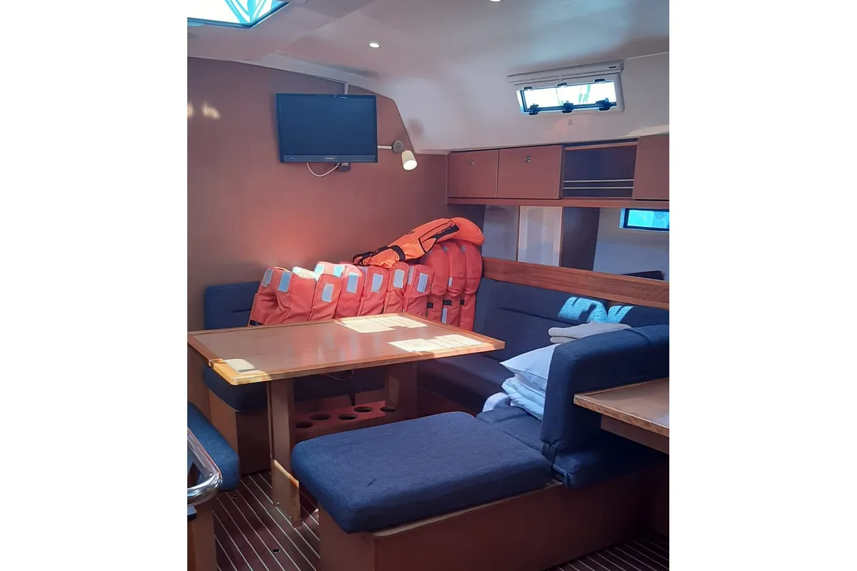Salon of Paso Doble I, a Bavaria Cruiser 45 sailboat at Grad Trogir, Croatia