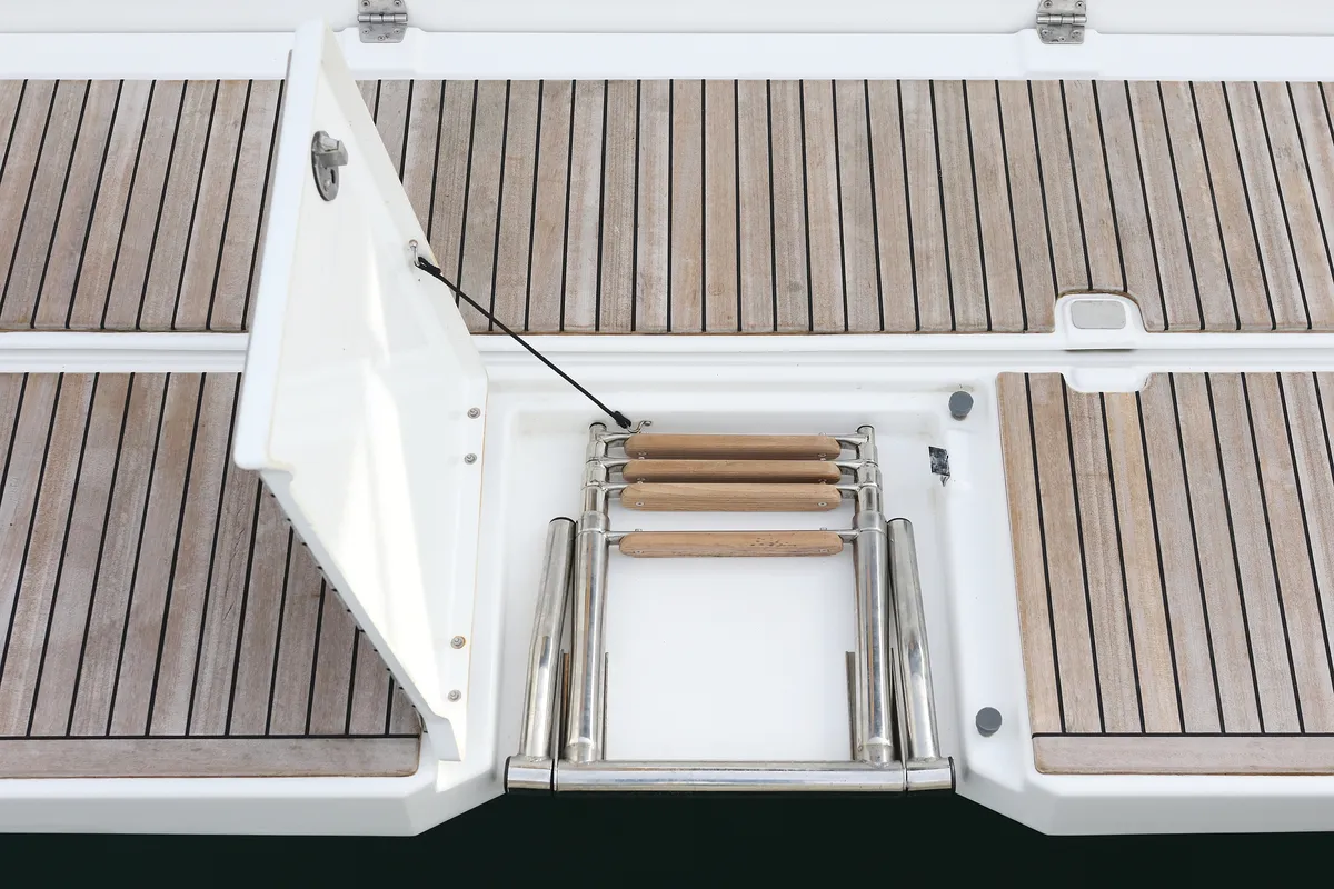 Deck of Dancer, a Dufour 530 sailboat at Općina Sukošan, Croatia