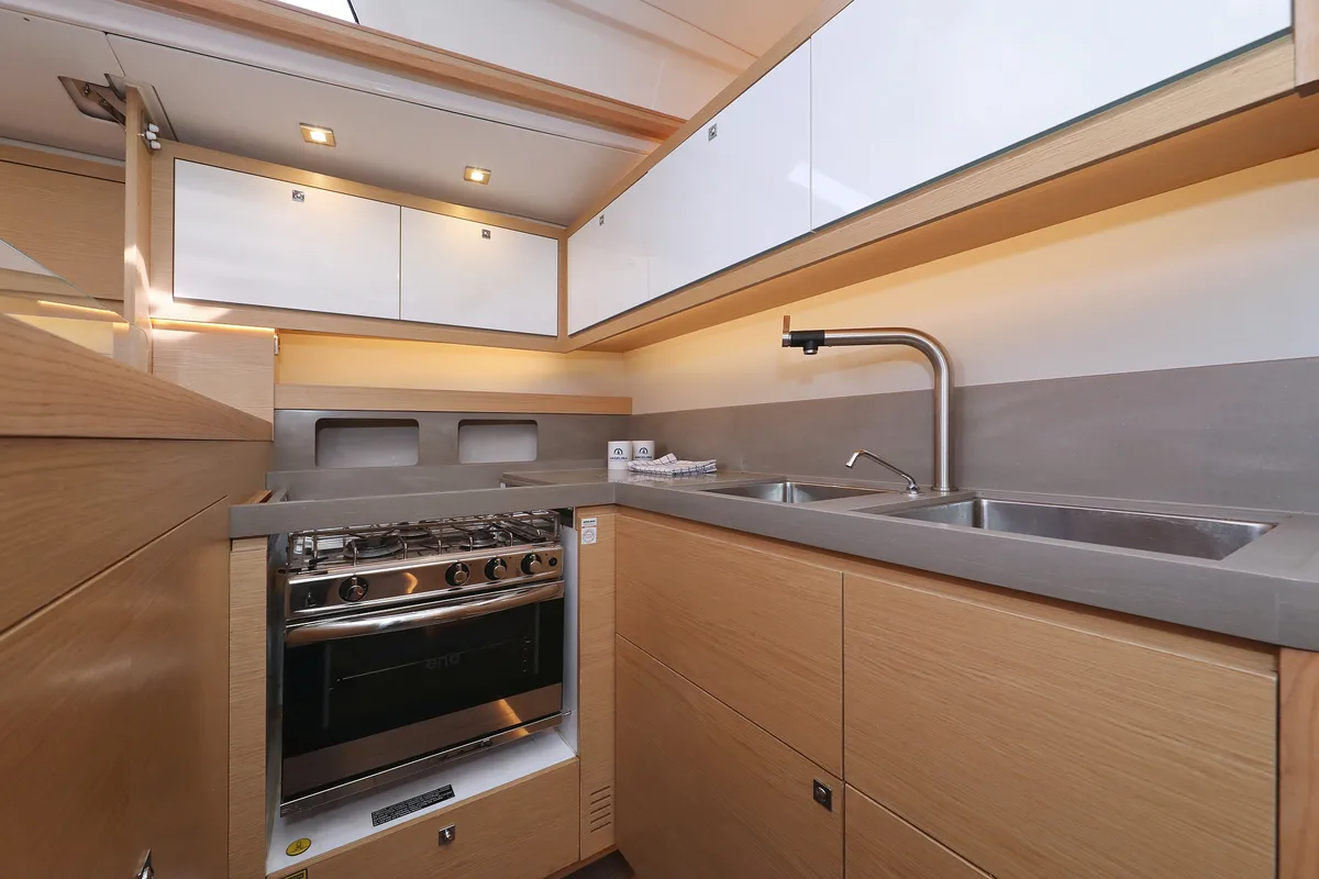 Galley of Dancer, a Dufour 530 sailboat at Općina Sukošan, Croatia