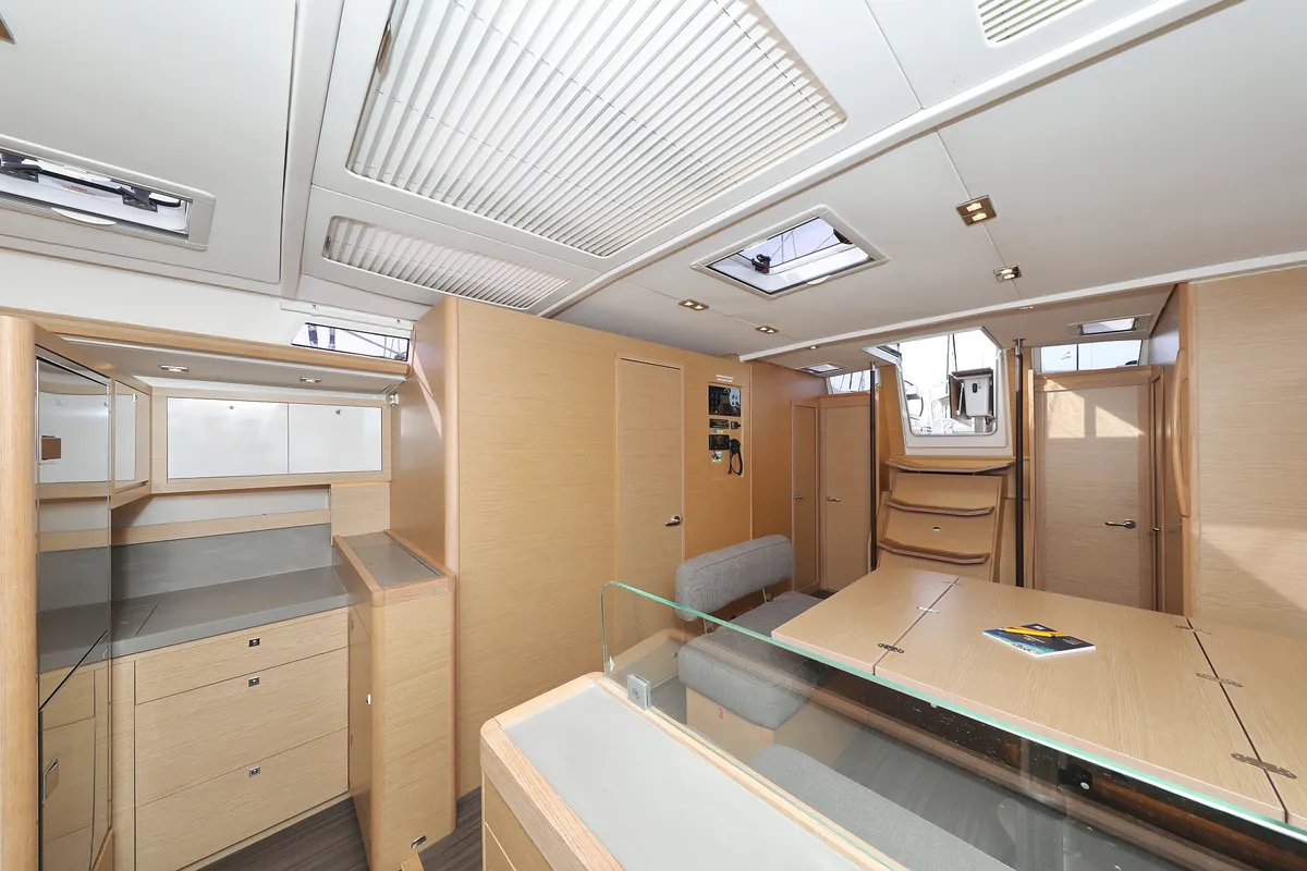 Salon of Dancer, a Dufour 530 sailboat at Općina Sukošan, Croatia
