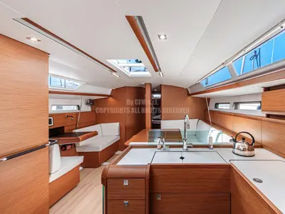 Salon of Nizza, a Jeanneau Sun Odyssey 449 sailboat at Capo d'Orlando, Italy