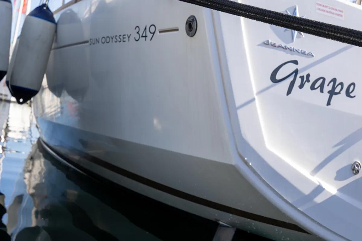 Grape, a Jeanneau Sun Odyssey 349 sailboat at Grad Biograd na Moru, Croatia