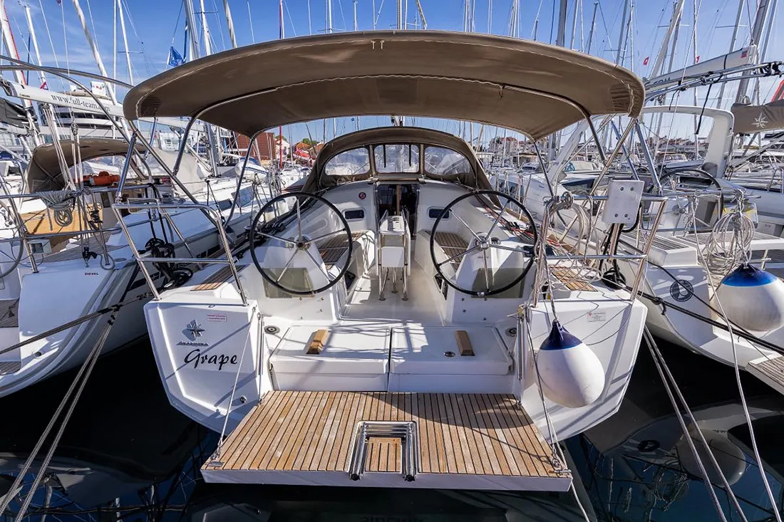 Grape, a Jeanneau Sun Odyssey 349 sailboat at Grad Biograd na Moru, Croatia