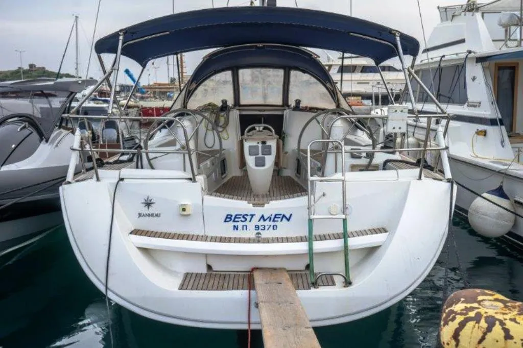 Exterior view of Best Men, a Jeanneau Sun Odyssey 42i sailboat at Neo Klima, Greece