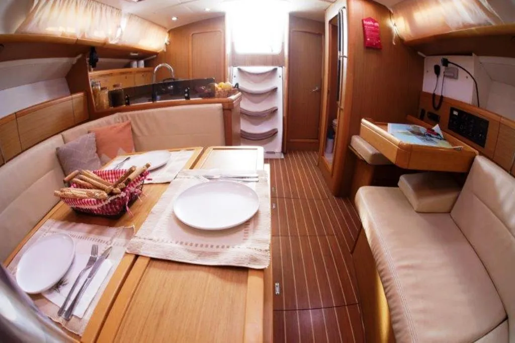 Salon of Best Men, a Jeanneau Sun Odyssey 42i sailboat at Neo Klima, Greece