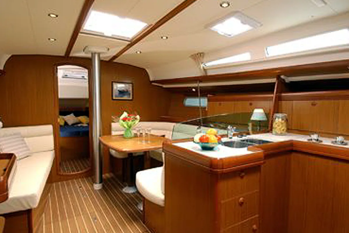 Salon of Best Men, a Jeanneau Sun Odyssey 42i sailboat at Neo Klima, Greece