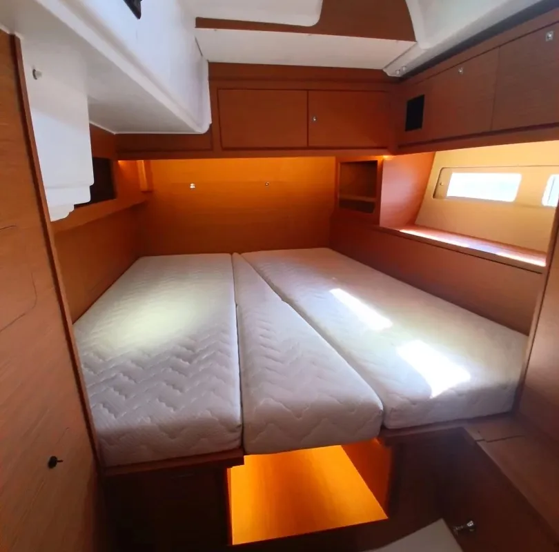 Cabin on Tano, a Dufour 530 sailboat at Cagliari, Italy