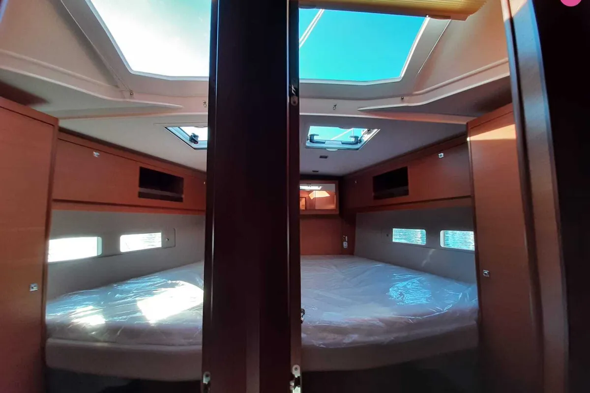 Cabin on Tano, a Dufour 530 sailboat at Cagliari, Italy