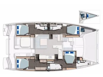 Galley of Diamond Girl, a Beneteau Moorings 5000 catamaran at Road Town, British Virgin Islands