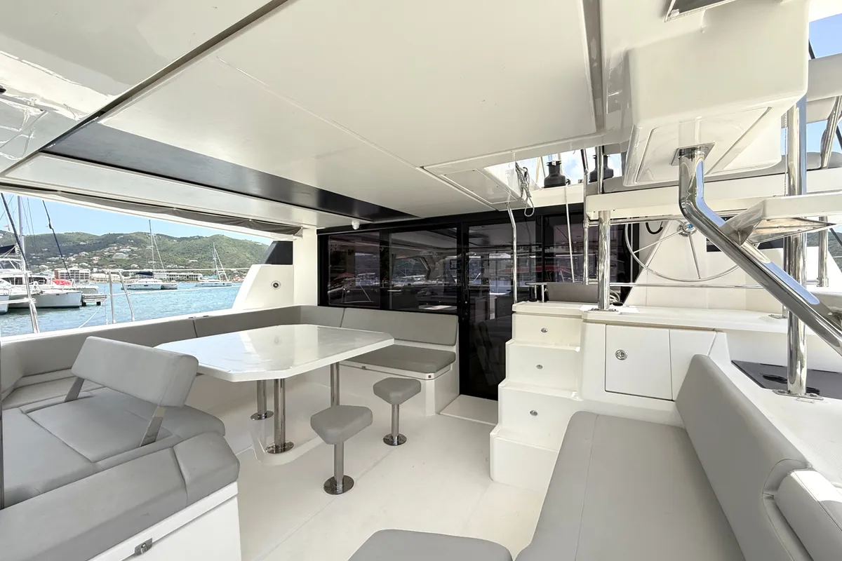 Cabin on Diamond Girl, a Beneteau Moorings 5000 catamaran at Road Town, British Virgin Islands