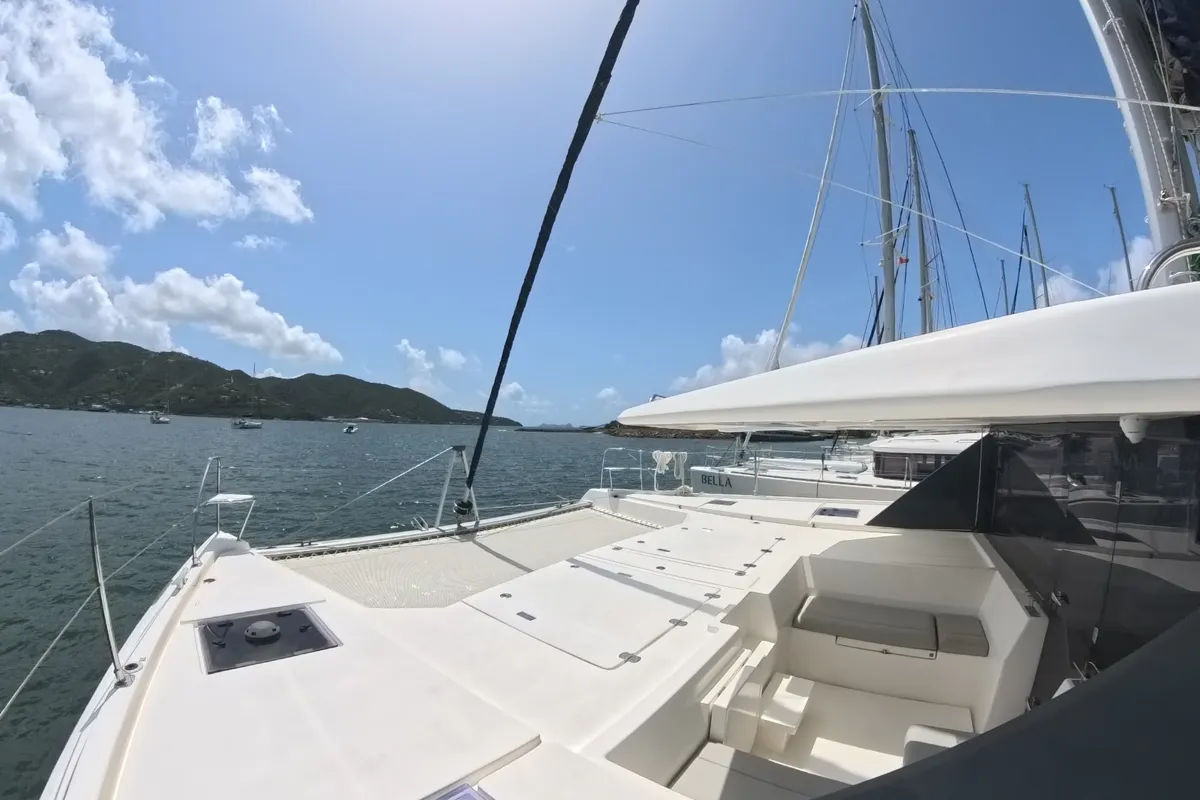 Cabin on Diamond Girl, a Beneteau Moorings 5000 catamaran at Road Town, British Virgin Islands