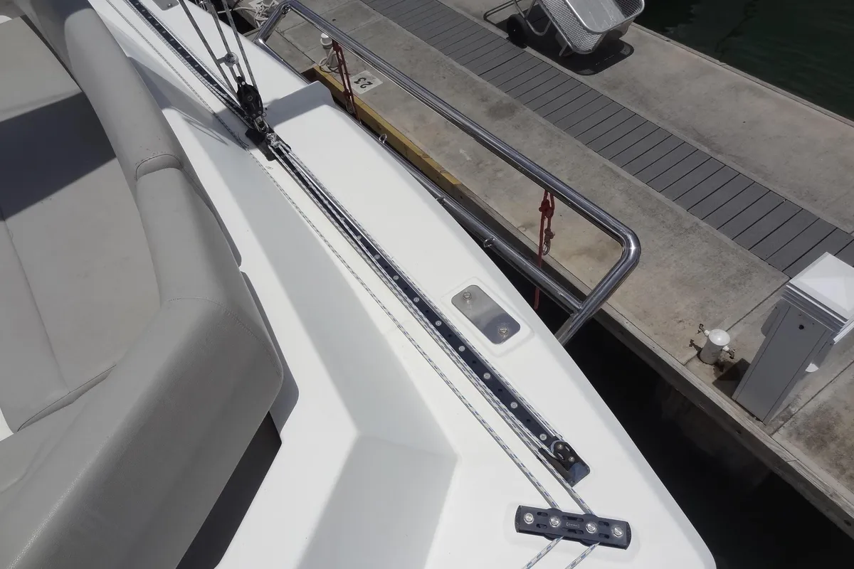 Cabin on Diamond Girl, a Beneteau Moorings 5000 catamaran at Road Town, British Virgin Islands