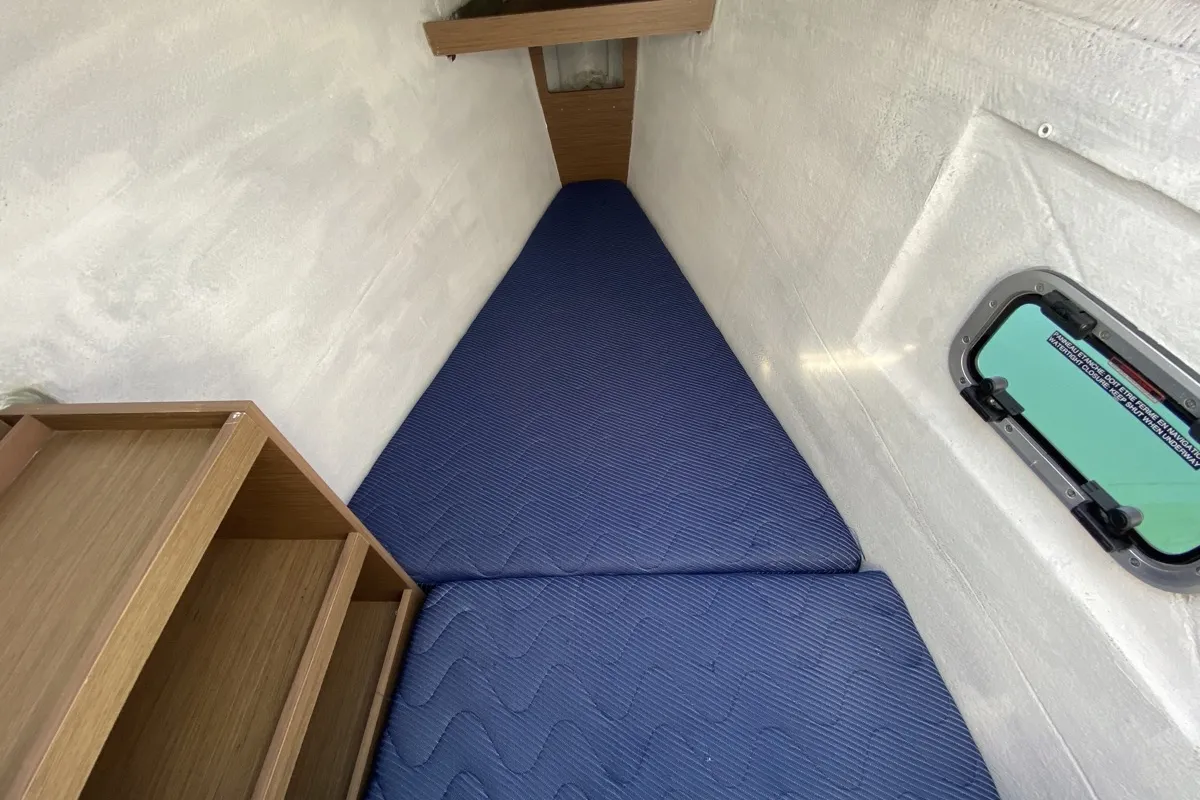 Cabin on Blue Eyes, a Lagoon 42 catamaran at Olbia, Italy