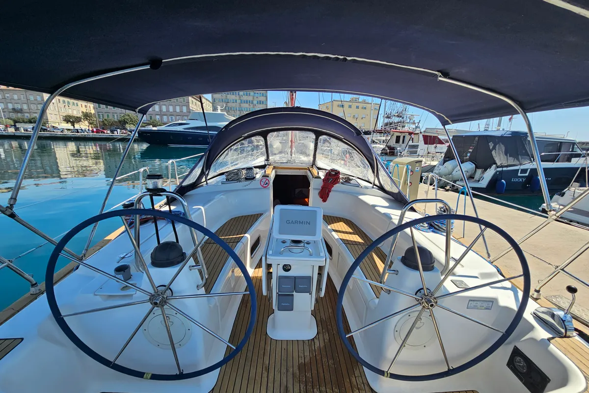Cockpit of Sea Toy, a Bavaria 44 sailboat at Grad Rijeka, Croatia