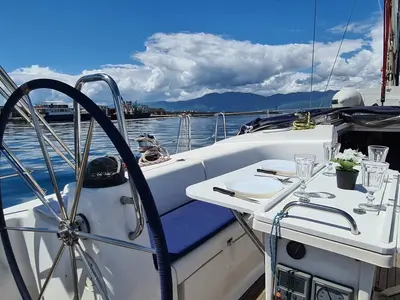 Deck of Sea Toy, a Bavaria 44 sailboat at Grad Rijeka, Croatia