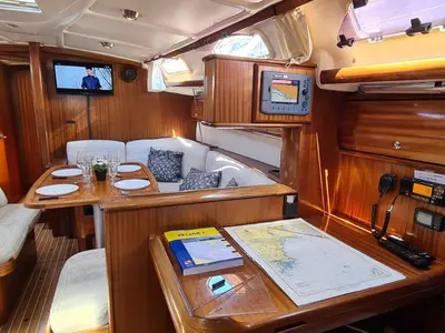 Salon of Sea Toy, a Bavaria 44 sailboat at Grad Rijeka, Croatia
