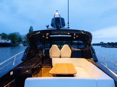 Deck of JOKER, a Focus Power 36 motorboat at Općina Sukošan, Croatia