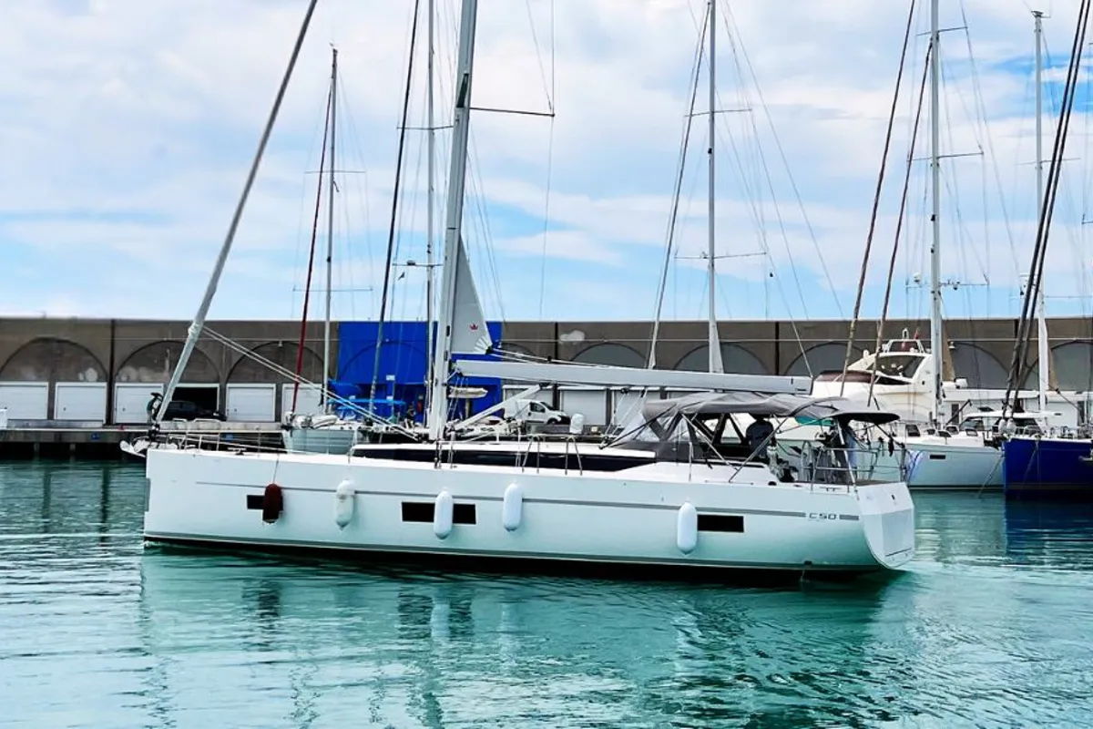 Exterior view of MALENA, a Bavaria C50 sailboat at Cecina, Italy