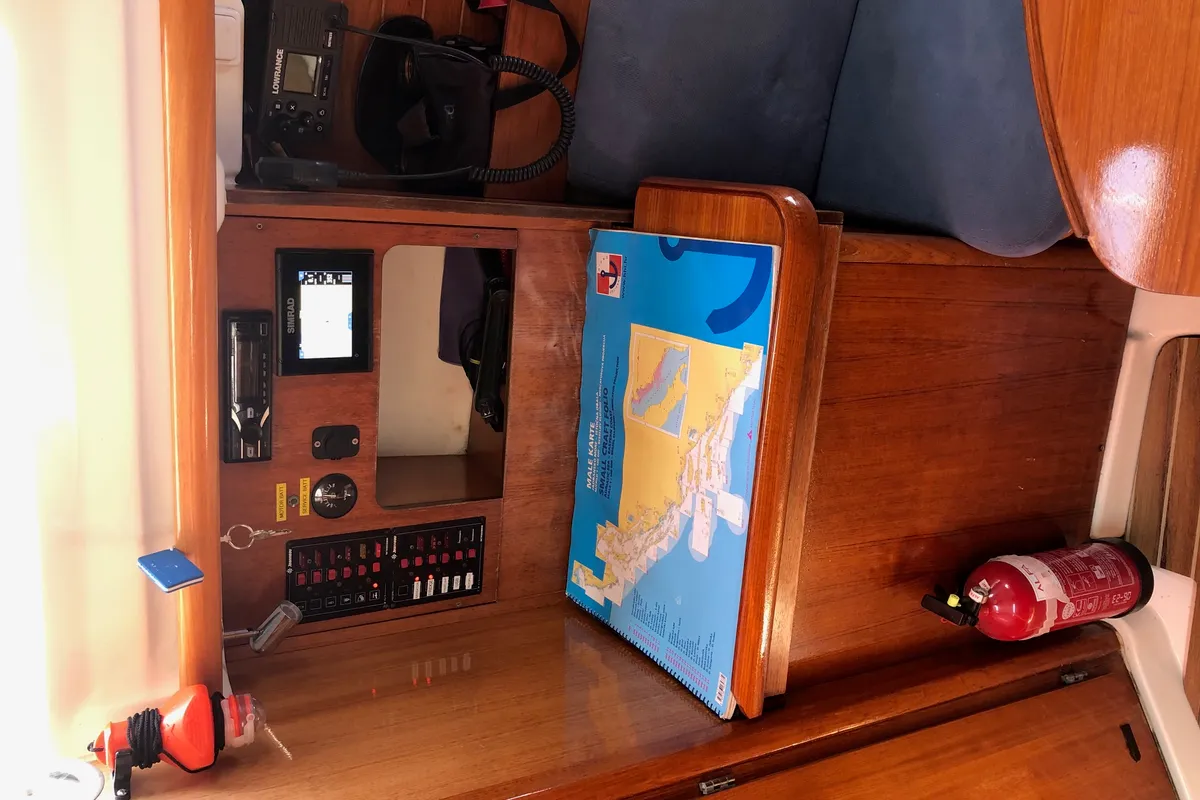 Salon of Cicoco, a Jeanneau Sun Fast 26 sailboat at Grad Biograd na Moru, Croatia