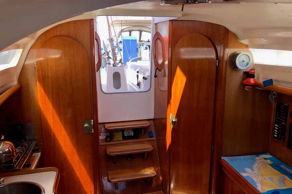 Salon of Cicoco, a Jeanneau Sun Fast 26 sailboat at Grad Biograd na Moru, Croatia