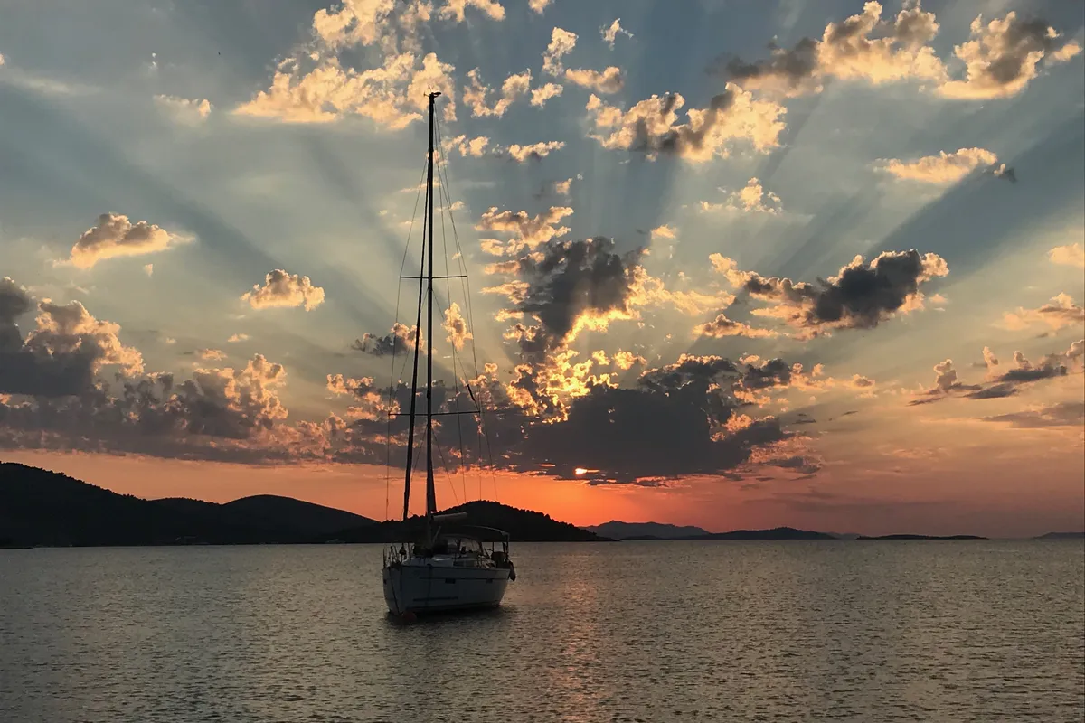 Exterior view of Cicoco, a Jeanneau Sun Fast 26 sailboat at Grad Biograd na Moru, Croatia