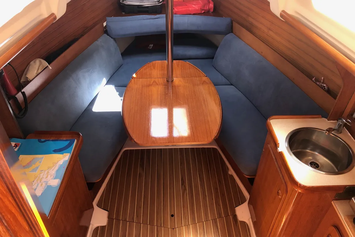 Salon of Cicoco, a Jeanneau Sun Fast 26 sailboat at Grad Biograd na Moru, Croatia