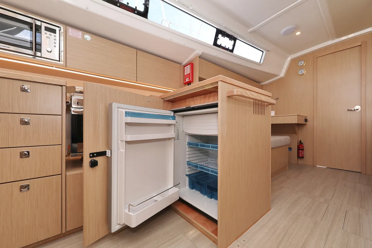 Galley of Levente, a Bavaria C42 sailboat at Grad Vodice, Croatia