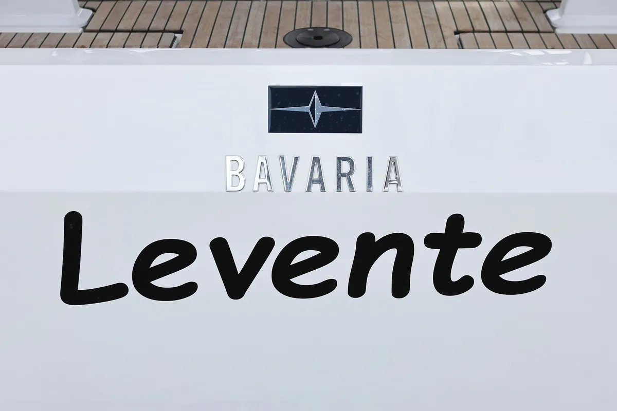 Exterior view of Levente, a Bavaria C42 sailboat at Grad Vodice, Croatia