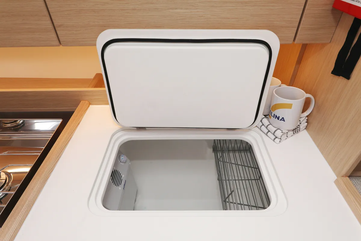 Galley of Levente, a Bavaria C42 sailboat at Grad Vodice, Croatia