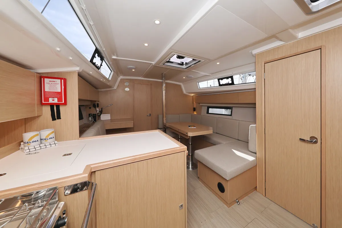 Salon of Levente, a Bavaria C42 sailboat at Grad Vodice, Croatia