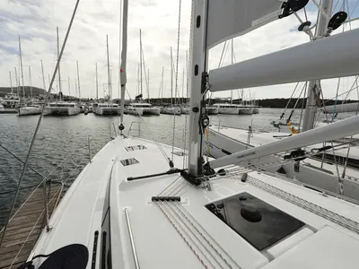 Galley of Levente, a Bavaria C42 sailboat at Grad Vodice, Croatia