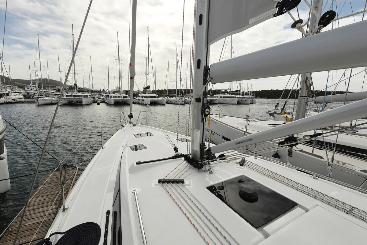 Galley of Levente, a Bavaria C42 sailboat at Grad Vodice, Croatia